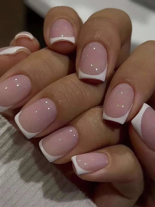 Chic Heart French Tip Nails