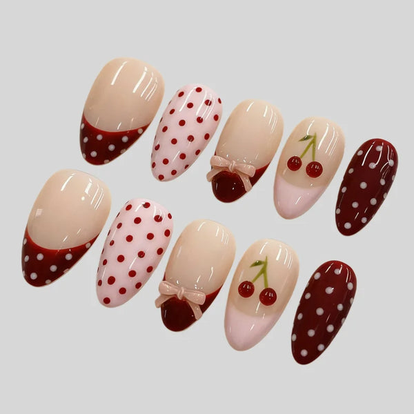 Chic Pink Polka Dot Nails