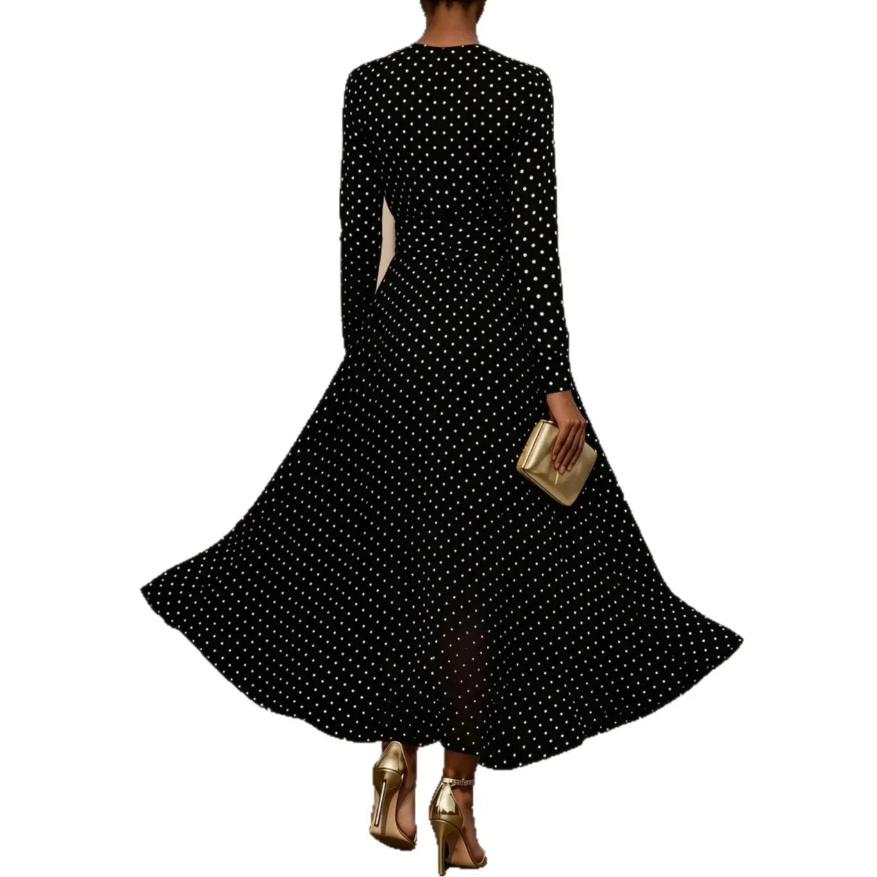 Elegant Polka Dot Maxi Dress