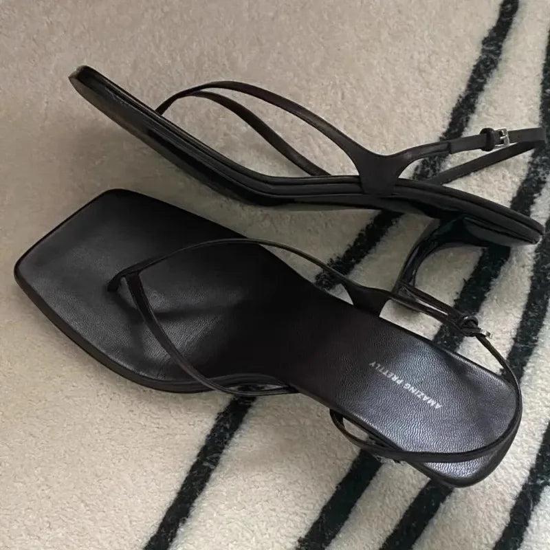 Chic Brown Kitten Heel Sandals