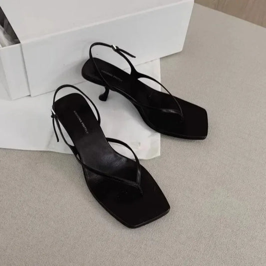 Chic Brown Kitten Heel Sandals