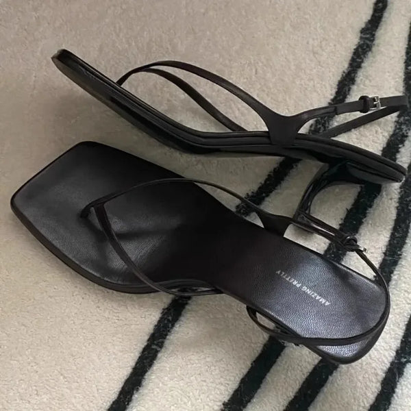 Chic Brown Kitten Heel Sandals