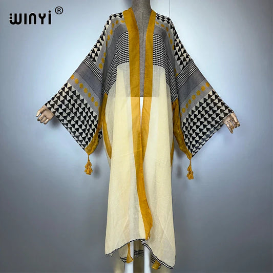 Elegant Summer Kimono Maxi Dress